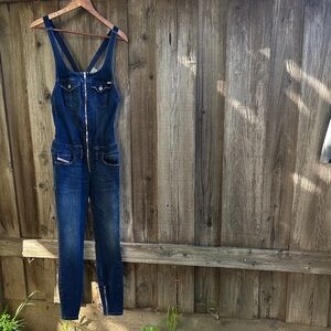 Diesel Denim Zip-Front Overalls